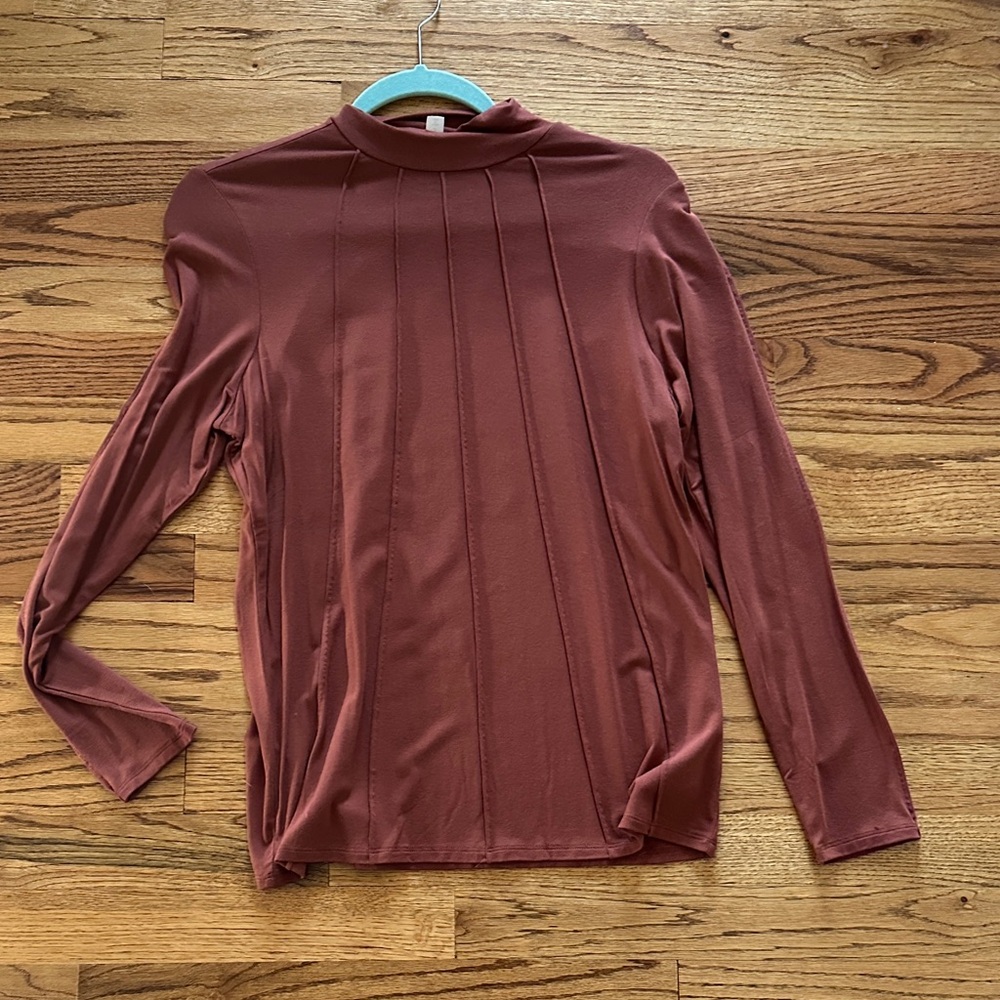 Elegant Long Sleeve Top in Warm Brown